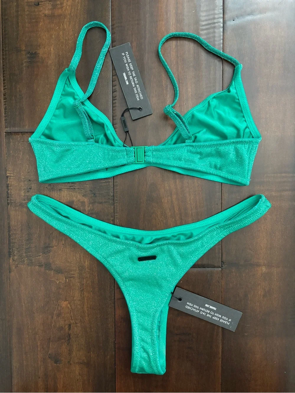 NWT Triangl Maia Jaded Sparkle Bikini Set *matching bag included - Picture 3 of 7